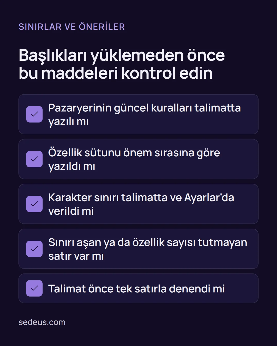 pazaryeri ürün başlığı - Pazaryeri ürün başlığı yazdırma: kendi talimatınızla 4 adım Kontrol listesi: pazaryeri kuralları, özellik sırası, karakter sınırı ve deneme kotası için talimat öncesi bakılacak maddeler.