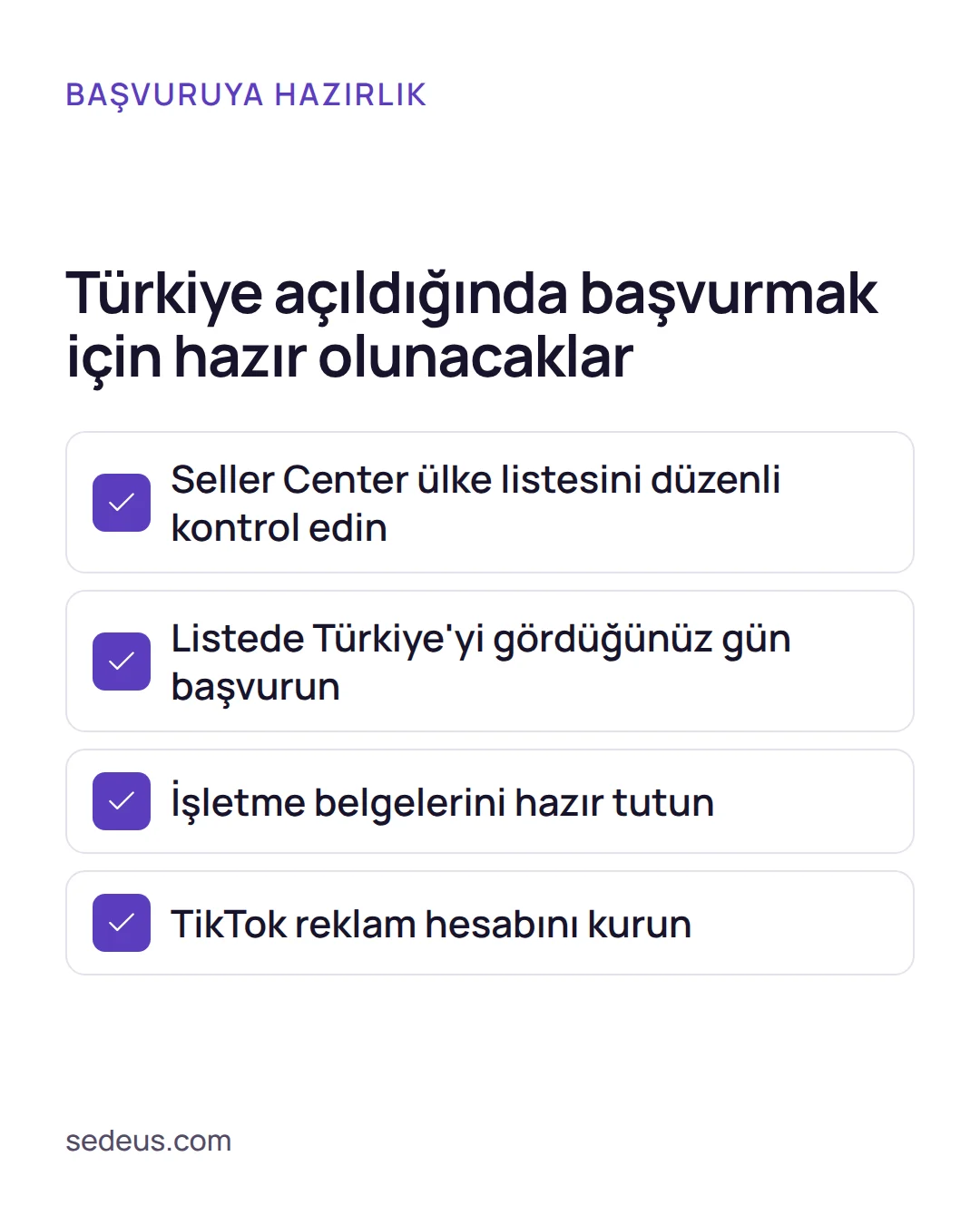 Kontrol listesi: TikTok Shop Türkiye açıldığında satıcının başvuru için hazırlaması gereken maddeler.
